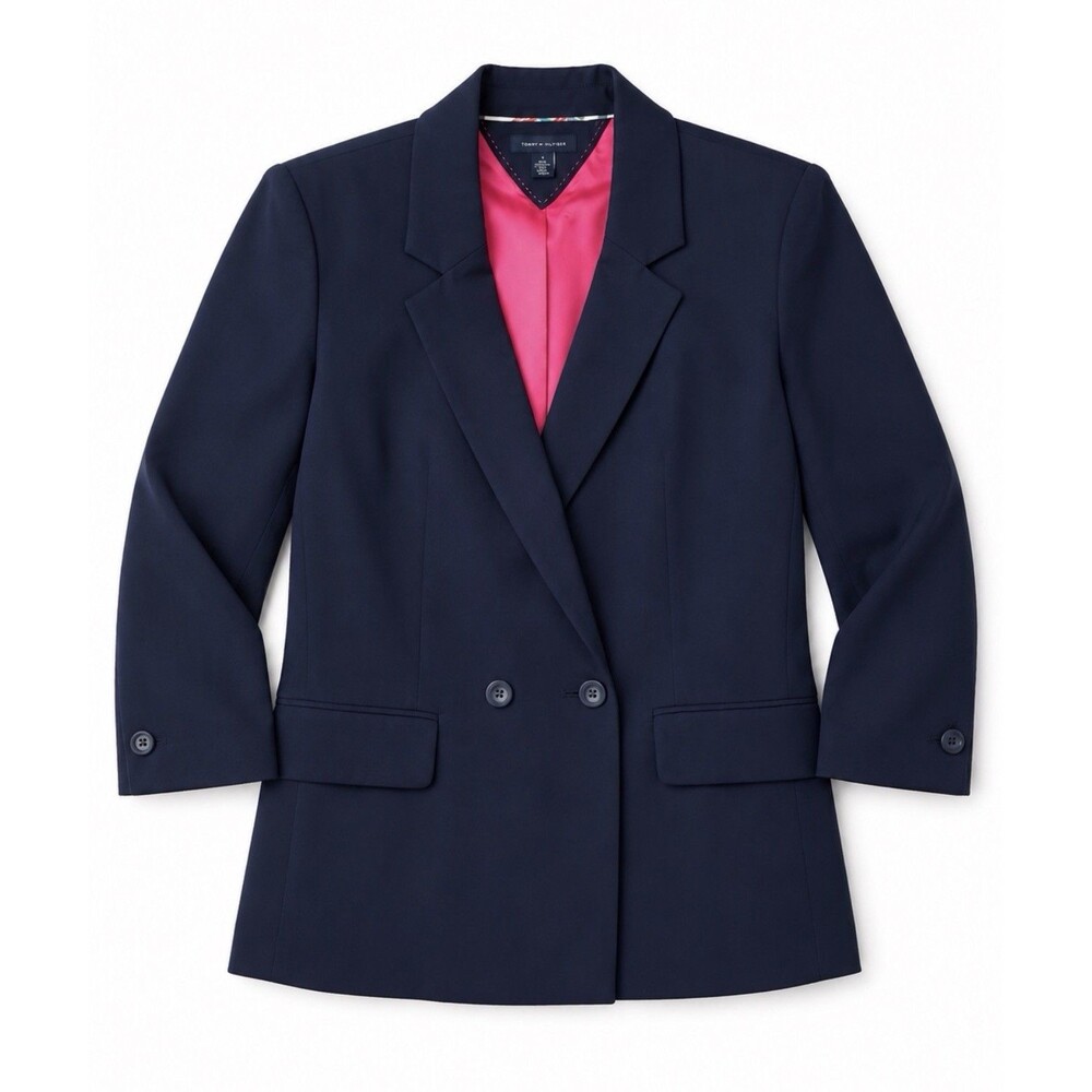 Tommy Hilfiger Navy Blazer Size 14 Career Office Preppy Quiet Luxury Classic